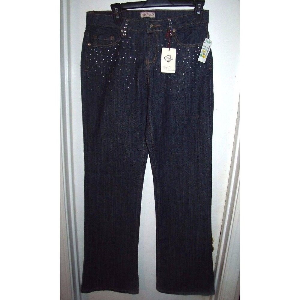 Fylo Denim Blue Jeans Sequins Size 4 NEW NWT